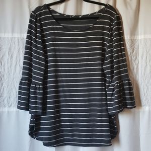 Grey/white striped top